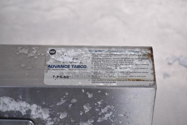 Advance Tabco 7-PS-50 Stainless Steel Single Bay Wall Mount Sink w/ Faucet and Handles. - Image 5 of 5