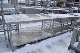 Stainless Steel Table w/ Under Shelf and Drawer.