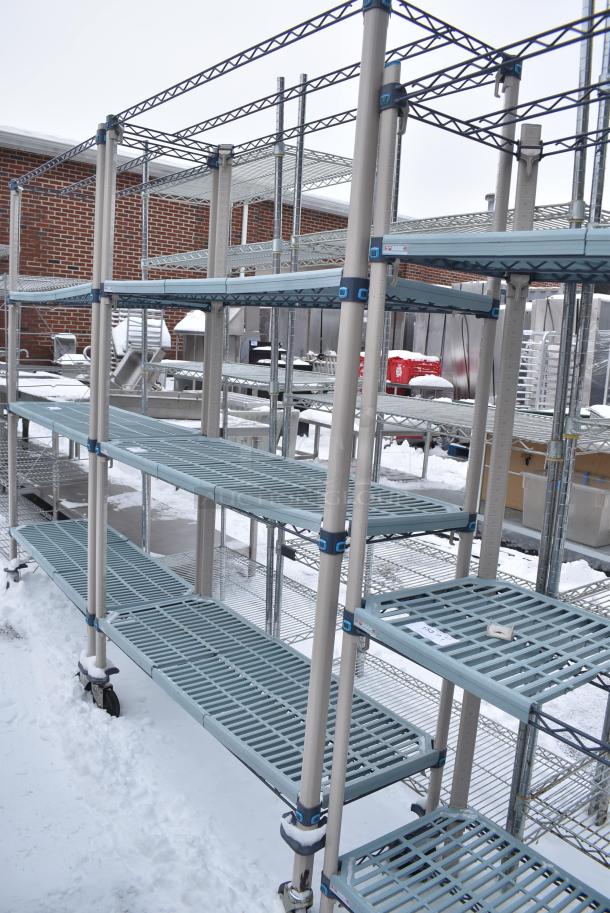 Metro Max 4 Tier Wire Shelving Unit on Commercial Casters. BUYER MUST DISMANTLE. PCI CANNOT DISMANTLE FOR SHIPPING. PLEASE CONSIDER FREIGHT CHARGES. - Image 2 of 7