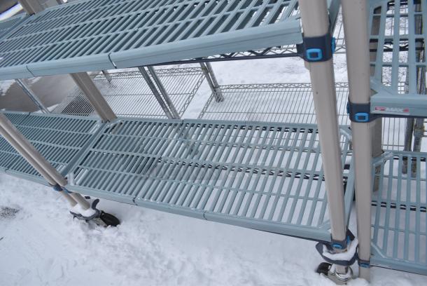 Metro Max 4 Tier Wire Shelving Unit on Commercial Casters. BUYER MUST DISMANTLE. PCI CANNOT DISMANTLE FOR SHIPPING. PLEASE CONSIDER FREIGHT CHARGES. - Image 4 of 7