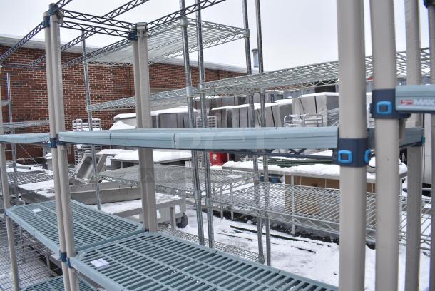Metro Max 4 Tier Wire Shelving Unit on Commercial Casters. BUYER MUST DISMANTLE. PCI CANNOT DISMANTLE FOR SHIPPING. PLEASE CONSIDER FREIGHT CHARGES. - Image 6 of 7