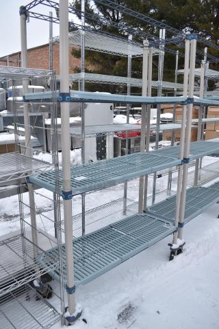 Metro Max 4 Tier Wire Shelving Unit on Commercial Casters. BUYER MUST DISMANTLE. PCI CANNOT DISMANTLE FOR SHIPPING. PLEASE CONSIDER FREIGHT CHARGES.
