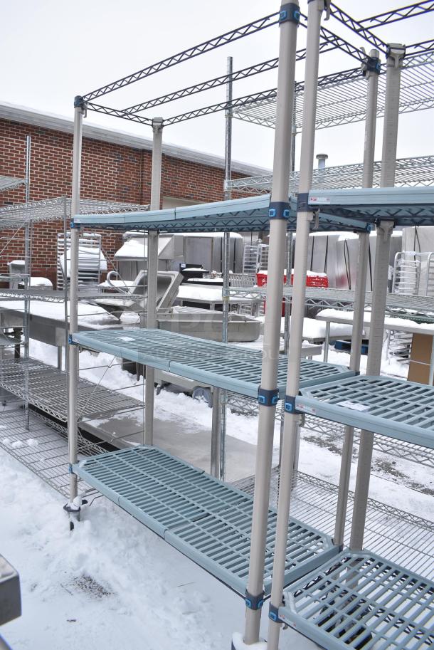 Metro Max 4 Tier Wire Shelving Unit on Commercial Casters. BUYER MUST DISMANTLE. PCI CANNOT DISMANTLE FOR SHIPPING. PLEASE CONSIDER FREIGHT CHARGES. - Image 2 of 7