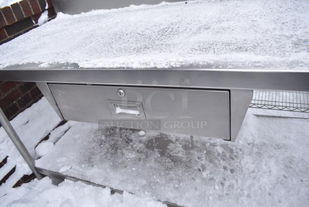 Stainless Steel Table w/ Back Splash, Drawer and Under Shelf. - Image 3 of 4