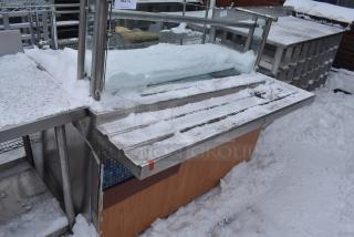 Stainless Steel Buffet Station w/ Sneeze Guard and L Shaped Tray Slide Counter