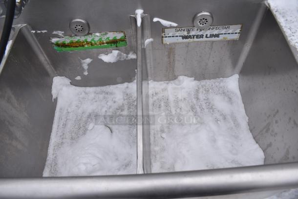 Stainless Steel 3 Bay Sink w/ Dual Drain Boards, Faucet and Handles - Image 4 of 7