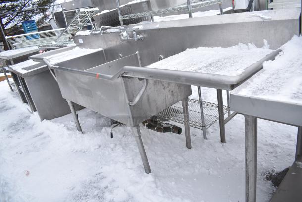 Stainless Steel 2 Bay Sink w/ Dual Drain Boards, Faucet and Handles. - Image 2 of 6
