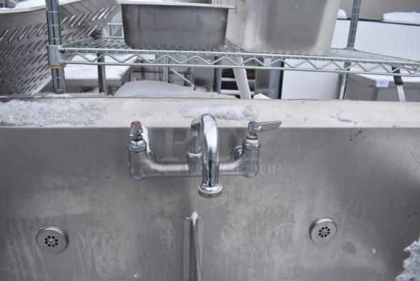 Stainless Steel 2 Bay Sink w/ Dual Drain Boards, Faucet and Handles. - Image 6 of 6