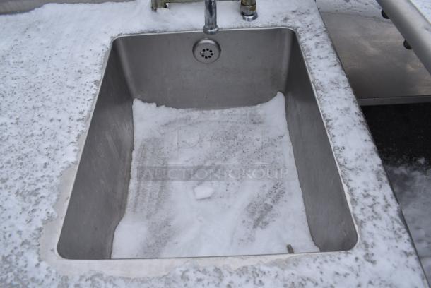 Stainless Steel Table w/ Sink Bay, Faucet, Handles, Back Splash and Under Shelf. - Image 3 of 6