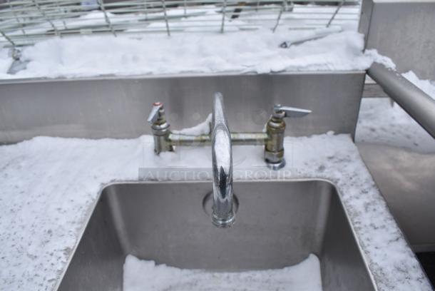 Stainless Steel Table w/ Sink Bay, Faucet, Handles, Back Splash and Under Shelf. - Image 4 of 6