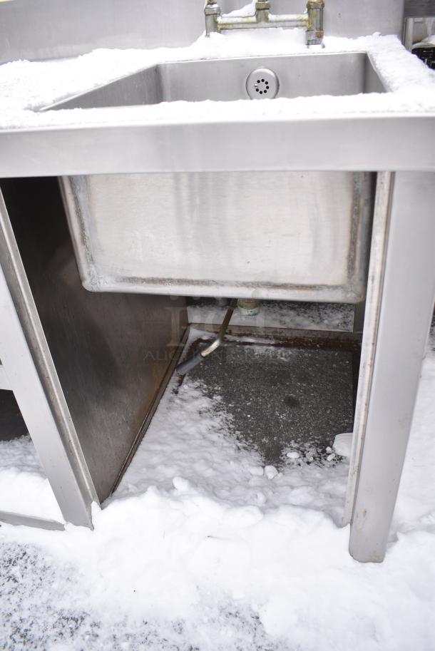 Stainless Steel Table w/ Sink Bay, Faucet, Handles, Back Splash and Under Shelf. - Image 6 of 6