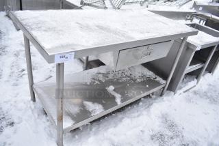 Stainless Steel Table w/ Drawer and Under Shelf.