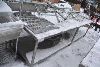 Stainless Steel Table w/ Under Shelf and Contents Including Wire Shelves