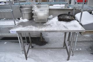 Stainless Steel Table w/ Contents Including Poly Bins