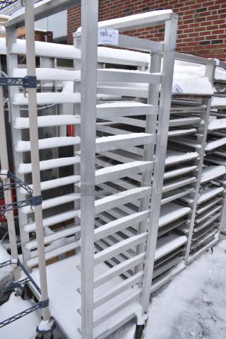Metal Pan Transport Rack on Commercial Casters