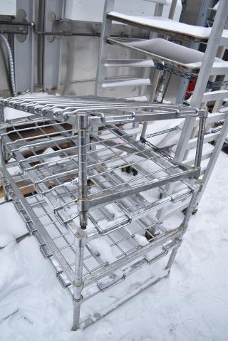 3 Chrome Finish Wire Dunnage Racks. 3 Times Your Bid!