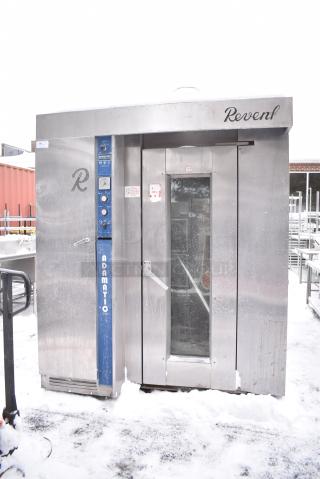 Hobart Adamatic Revent SRO1G Stainless Steel Commercial Natural Gas Powered Roll In Rack Proofer. 175,000 BTU.