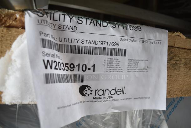 BRAND NEW IN CRATE! Randell 9717697 Stainless Steel Utility Stand. Stock Picture Used, Does Not Come on Commercial Casters. - Image 5 of 5