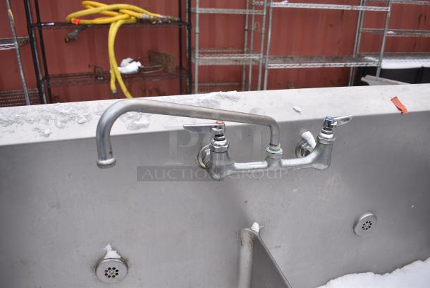 Stainless Steel 2 Bay Sink w/ Faucet and Handles. - Image 4 of 5