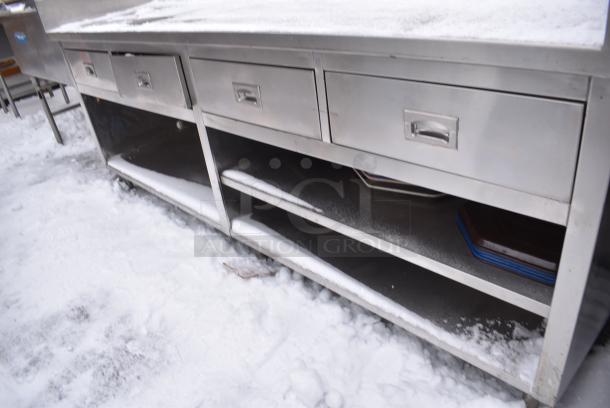 Stainless Steel Table w/ 4 Drawer and Under Shelves. - Image 4 of 4