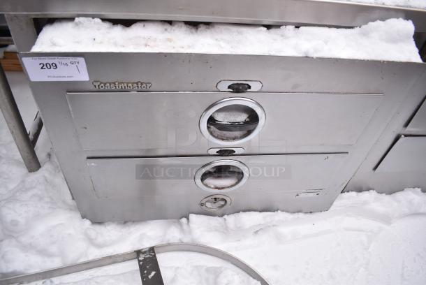 Stainless Steel Table w/ Sink Basin, Faucet, Back Splash and 2 Toastmaster Stainless Steel Commercial 2 Drawer Warming Drawer. - Image 2 of 5