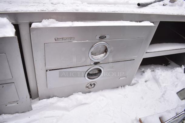 Stainless Steel Table w/ Sink Basin, Faucet, Back Splash and 2 Toastmaster Stainless Steel Commercial 2 Drawer Warming Drawer. - Image 3 of 5