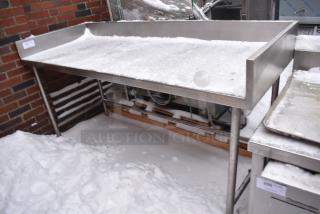 Stainless Steel Table w/ Back and Side Splashes.