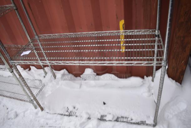 Chrome Finish 4 Tier Wire Shelving Unit. BUYER MUST DISMANTLE. PCI CANNOT DISMANTLE FOR SHIPPING. PLEASE CONSIDER FREIGHT CHARGES. - Image 3 of 4