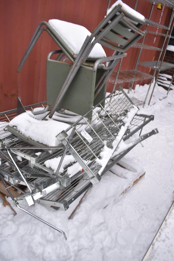 ALL ONE MONEY! Lot of Various Items Including Wire Shelves and Metal Chairs - Image 3 of 3