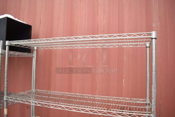 Chrome Finish 5 Tier Wire Shelving Unit w/ Contents. BUYER MUST DISMANTLE. PCI CANNOT DISMANTLE FOR SHIPPING. PLEASE CONSIDER FREIGHT CHARGES. - Image 5 of 5