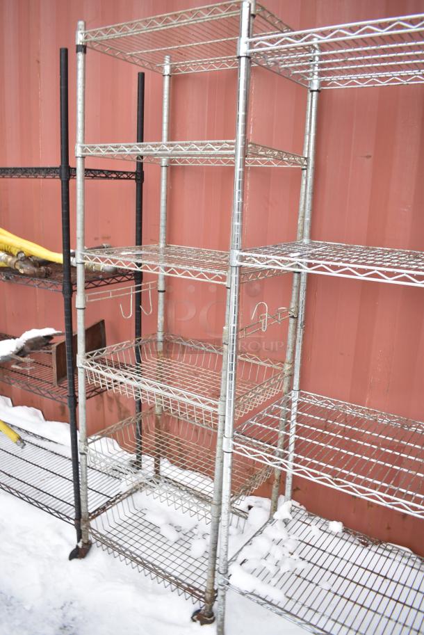 Chrome Finish 6 Tier Wire Shelving Unit on Commercial Casters. BUYER MUST DISMANTLE. PCI CANNOT DISMANTLE FOR SHIPPING. PLEASE CONSIDER FREIGHT CHARGES. - Image 2 of 5