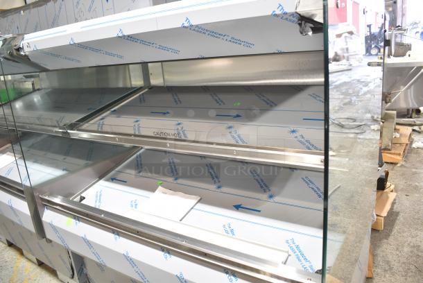 BRAND NEW SCRATCH AND DENT! 2016 BKI HSS4-2TSQ Stainless Steel Commercial Floor Style 2 Tier Warming Display Case Merchandiser. 230 Volts, 1 Phase. - Image 4 of 6