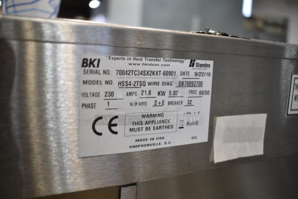 BRAND NEW SCRATCH AND DENT! 2016 BKI HSS4-2TSQ Stainless Steel Commercial Floor Style 2 Tier Warming Display Case Merchandiser. 230 Volts, 1 Phase. - Image 6 of 6