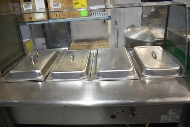 L&J CWS Stainless Steel Commercial Floor Style Natural Gas Powered 4 Bay Steam Table w/ Sneeze Guard. - Image 3 of 7