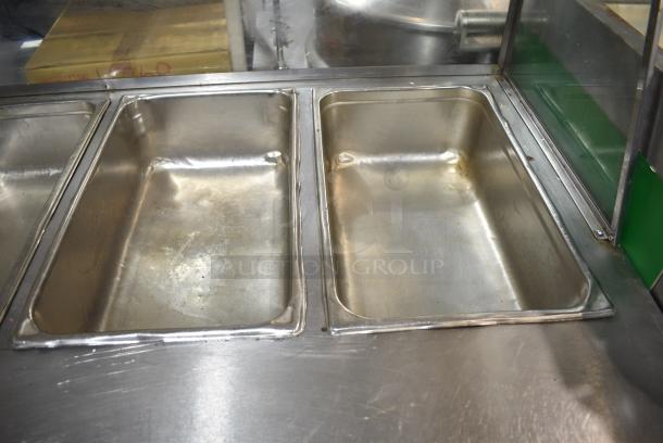 L&J CWS Stainless Steel Commercial Floor Style Natural Gas Powered 4 Bay Steam Table w/ Sneeze Guard. - Image 4 of 7