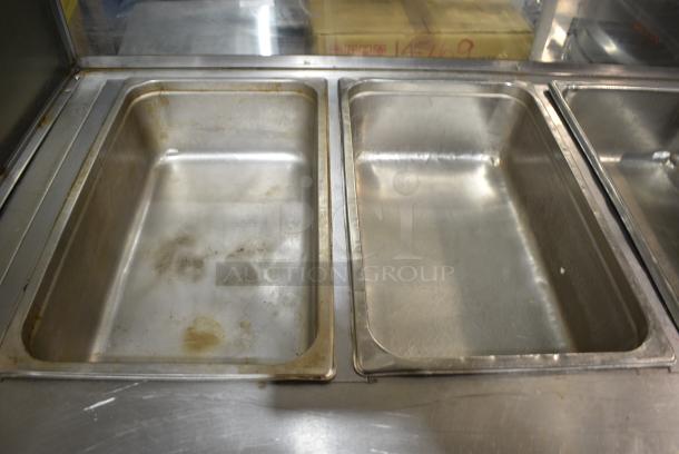 L&J CWS Stainless Steel Commercial Floor Style Natural Gas Powered 4 Bay Steam Table w/ Sneeze Guard. - Image 5 of 7