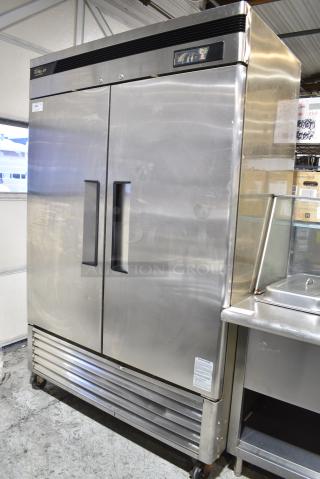 Turbo Air TSF-49SD Stainless Steel Commercial 2 Door Reach In Freezer w/ Poly Coated Racks on Commercial Casters. 115 Volts, 1 Phase. Tested and Does Not Power On