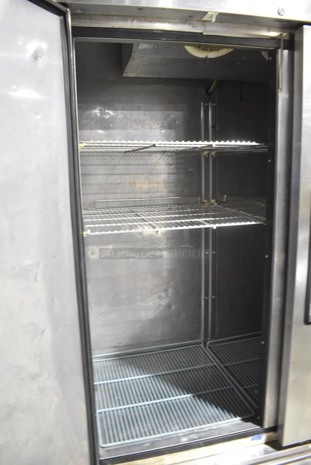 Turbo Air TSF-49SD Stainless Steel Commercial 2 Door Reach In Freezer w/ Poly Coated Racks on Commercial Casters. 115 Volts, 1 Phase. Tested and Does Not Power On - Image 4 of 7