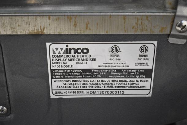 Winco HDM-13 Metal Countertop Heated Display Merchandiser. 110-120 Volts, 1 Phase. Tested and Working! - Image 6 of 6
