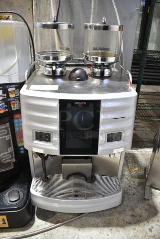Schaerer SCA1 Coffee Art Plus Metal Commercial Countertop Single Group Automatic Bean To Cup Coffee Machine w/ 2 Espresso Bean Hoppers.