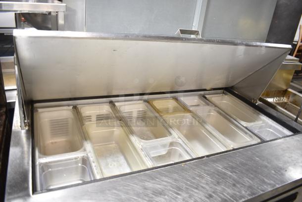 2016 Leader ESLM48S/C Stainless Steel Commercial Sandwich Salad Prep Table Bain Marie Mega Top on Commercial Casters. 115 Volts, 1 Phase. Tested and Working! - Image 3 of 8