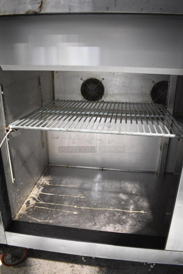 2016 Leader ESLM48S/C Stainless Steel Commercial Sandwich Salad Prep Table Bain Marie Mega Top on Commercial Casters. 115 Volts, 1 Phase. Tested and Working! - Image 5 of 8