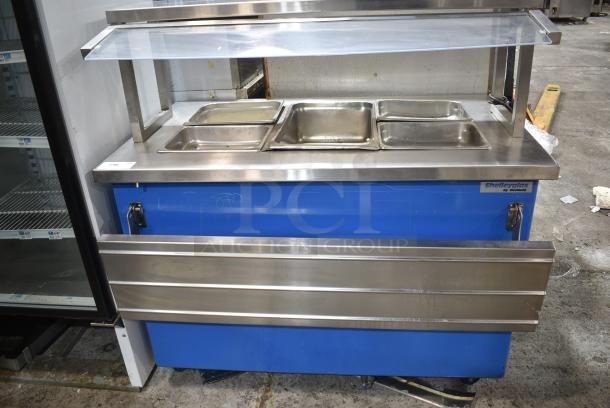 Shelleyglas Delfield Stainless Steel Commercial Buffet Station w/ Tray Slide and Sneeze Guard on Commercial Casters. Tested and Working! - Image 1 of 6