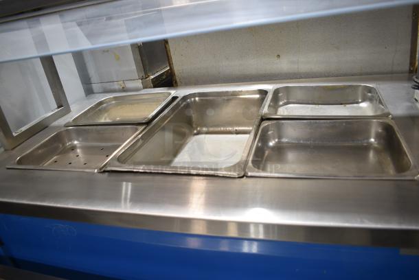 Shelleyglas Delfield Stainless Steel Commercial Buffet Station w/ Tray Slide and Sneeze Guard on Commercial Casters. Tested and Working! - Image 4 of 6