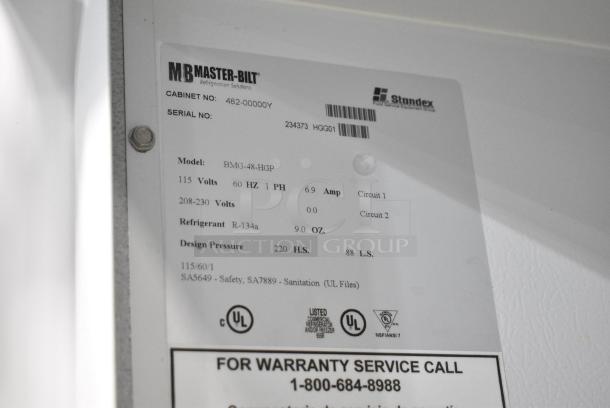 Master-Bilt BMG-48-HGP Metal Commercial 2 Door Reach In Cooler Merchandiser w/ Poly Coated Racks. 208-230 Volts, 1 Phase. Tested and Working! - Image 4 of 4