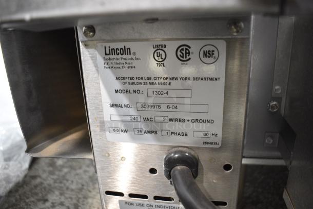 Lincoln Impinger 1302-4 Stainless Steel Commercial Electric Powered Conveyor Pizza Oven. 240 Volts, 1 Phase. - Image 7 of 7