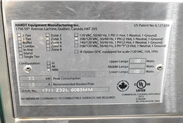 Hardt Stainless Steel Commercial Electric Powered Floor Style 2 Tier Heated Display Case Merchandiser.  208 Volts, 1 Phase. - Image 6 of 6