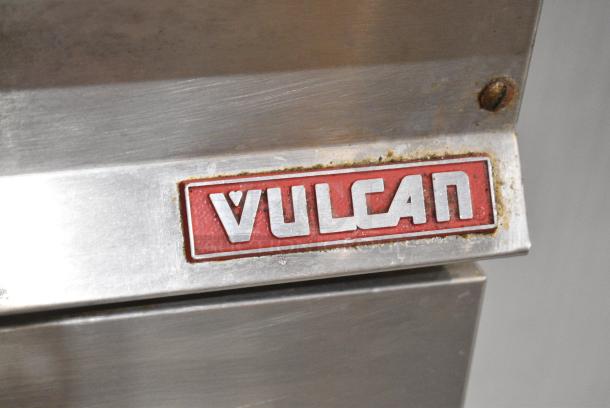 Vulcan GHF91 Stainless Steel Commercial Floor Style Natural Gas Powered Deep Fat Fryer on Commercial Casters. 120,000 BTU. - Image 2 of 7