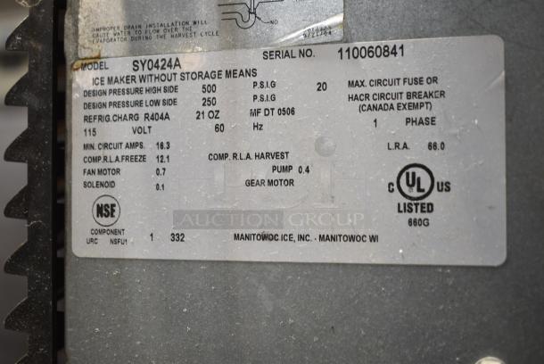 Manitowoc SY0424A Stainless Steel Commercial Ice Head on Commercial Ice Bin. 115 Volts, 1 Phase. - Image 6 of 6