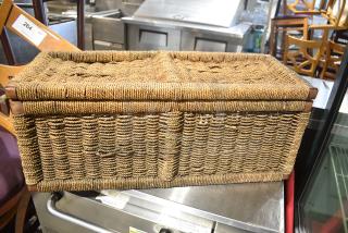 Wicker Style Basket w/ Lid.